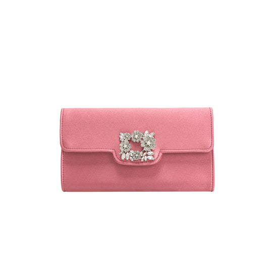 Rose Elodie Satin Crossbody Bag - Melie Bianco
