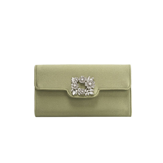 Elodie Green Satin Crossbody Bag - Melie Bianco