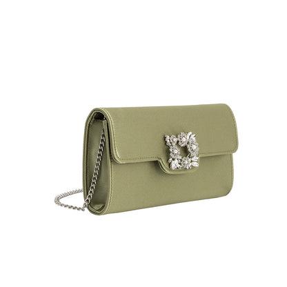 Elodie Green Satin Crossbody Bag - Melie Bianco