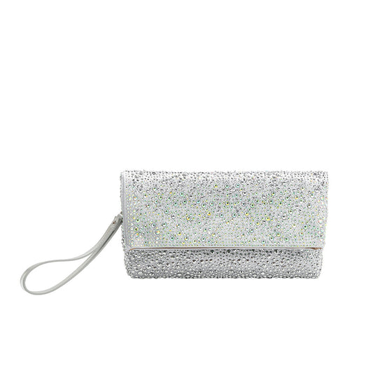 Silver Fayth Rhinestone Wristlet - Melie Bianco