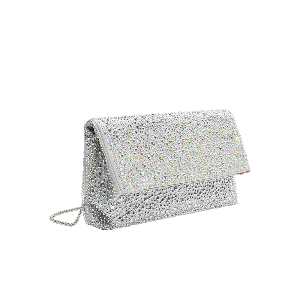 Silver Fayth Rhinestone Wristlet - Melie Bianco