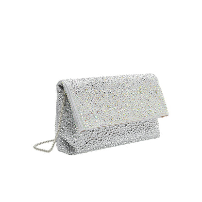 Silver Fayth Rhinestone Wristlet - Melie Bianco