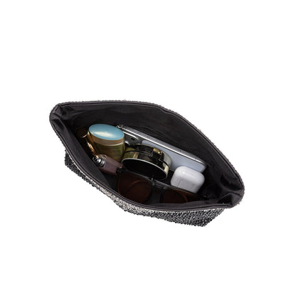 Silver Fayth Rhinestone Wristlet - Melie Bianco