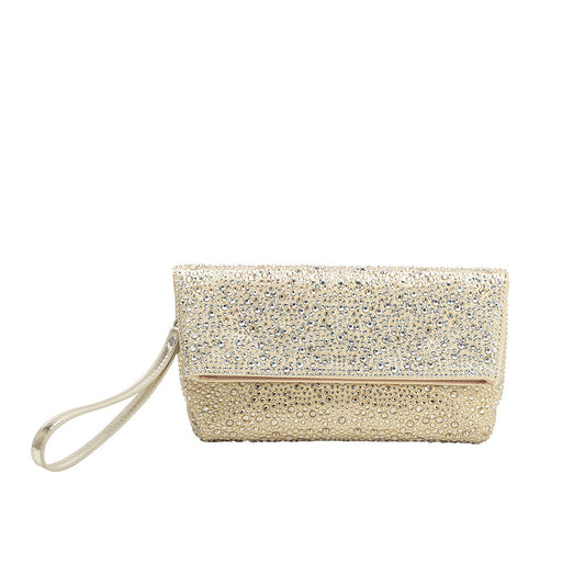 Gold Fayth Rhinestone Wristlet - Melie Bianco