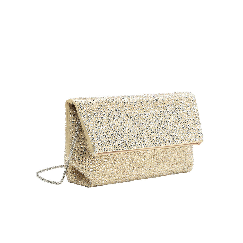 Gold Fayth Rhinestone Wristlet - Melie Bianco