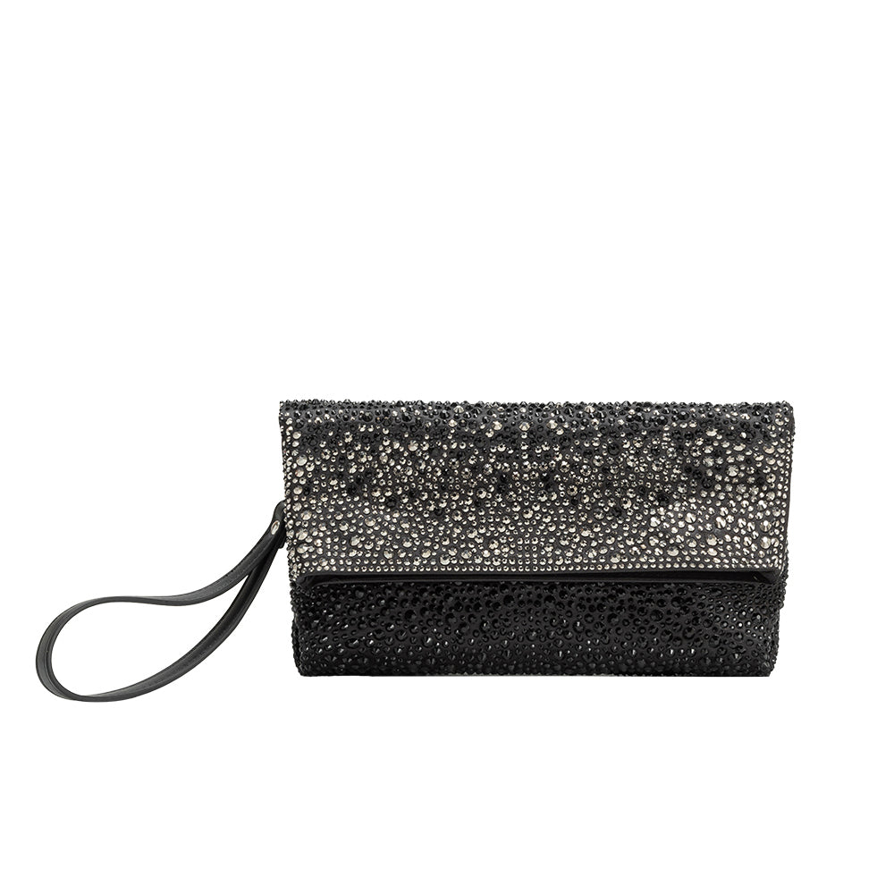 Black Fayth Rhinestone Wristlet - Melie Bianco