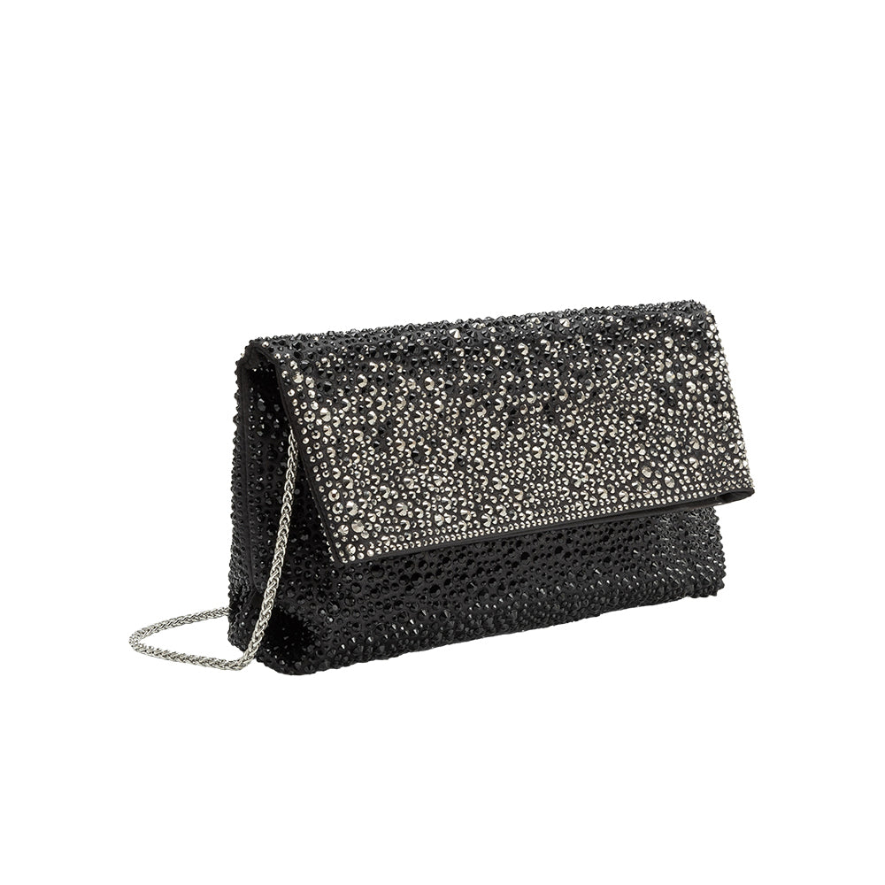 Black Fayth Rhinestone Wristlet - Melie Bianco