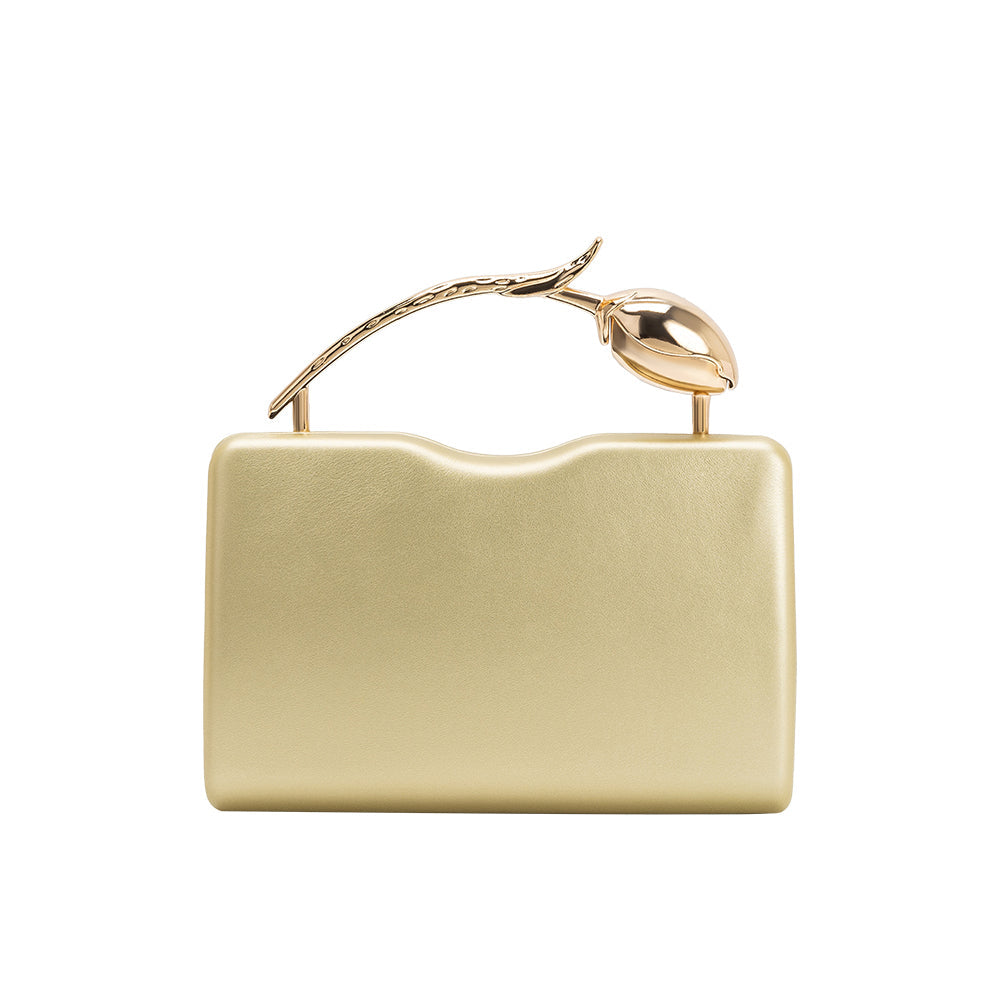 Gold Belle Vegan Leather Crossbody Bag - Melie Bianco