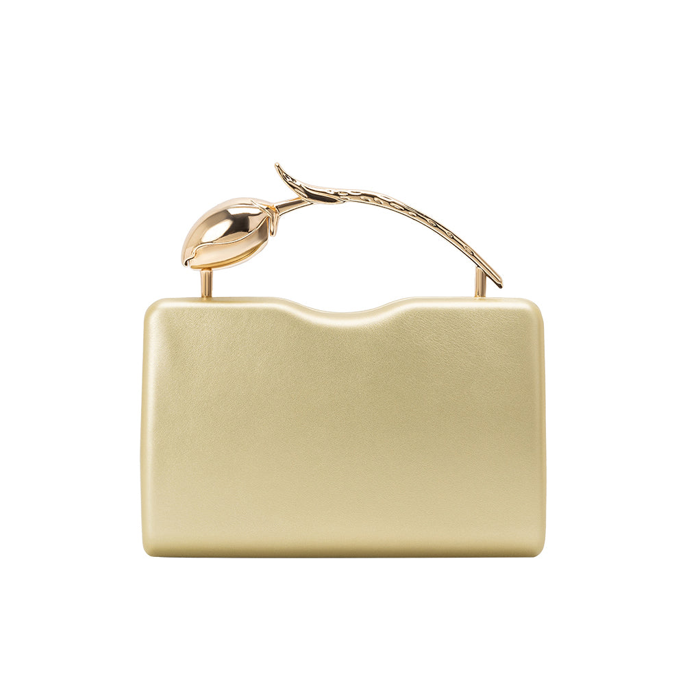 Gold Belle Vegan Leather Crossbody Bag - Melie Bianco