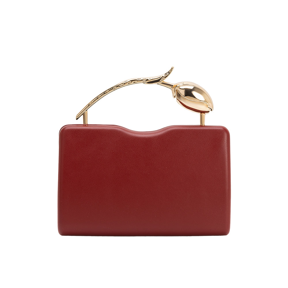 Burgundy Belle Vegan Leather Crossbody Bag - Melie Bianco