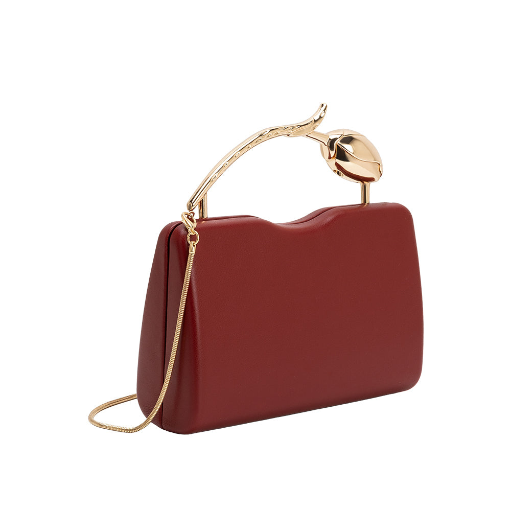 Burgundy Belle Vegan Leather Crossbody Bag - Melie Bianco