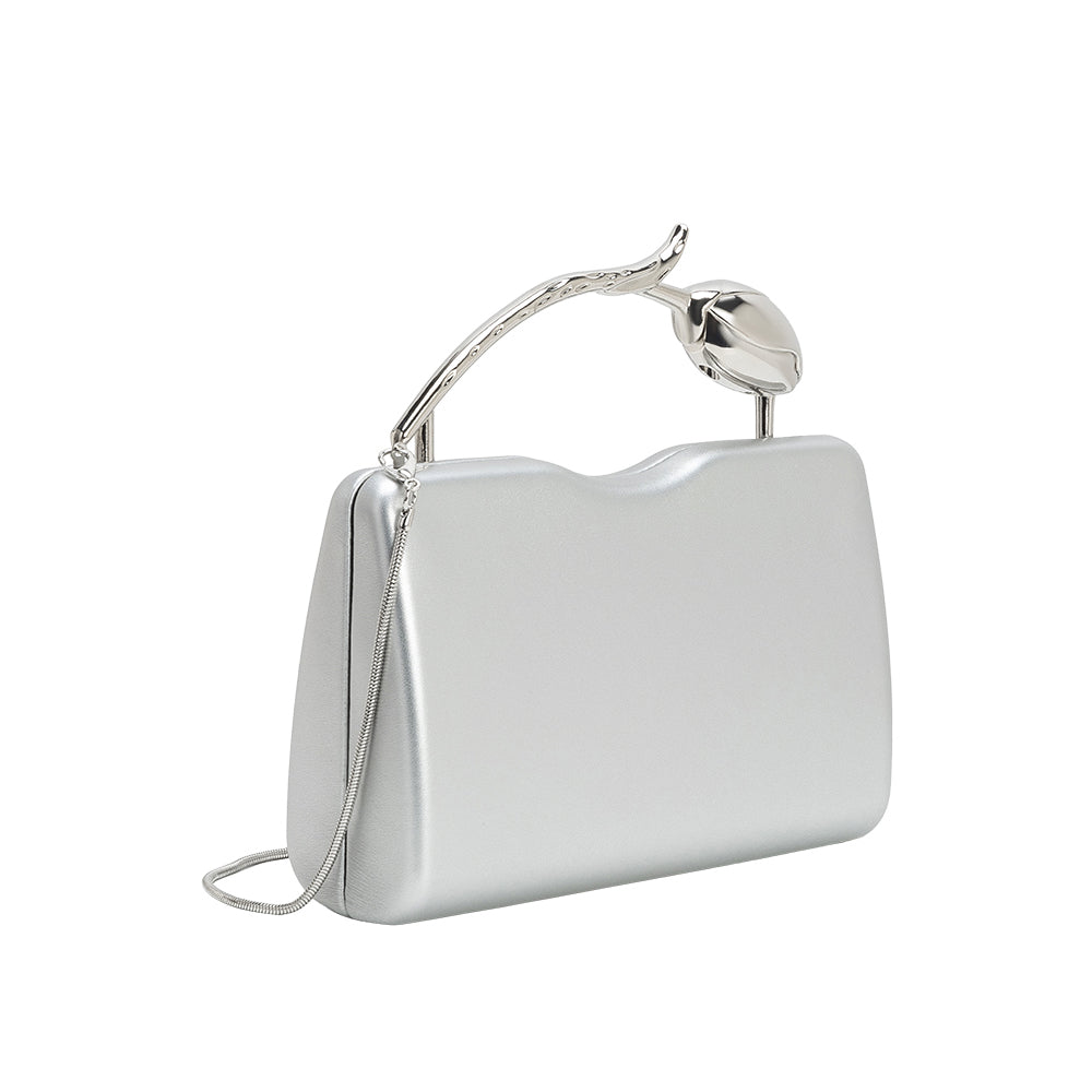 Silver Belle Vegan Leather Crossbody Bag - Melie Bianco