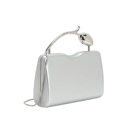 Silver Belle Vegan Leather Crossbody Bag - Melie Bianco