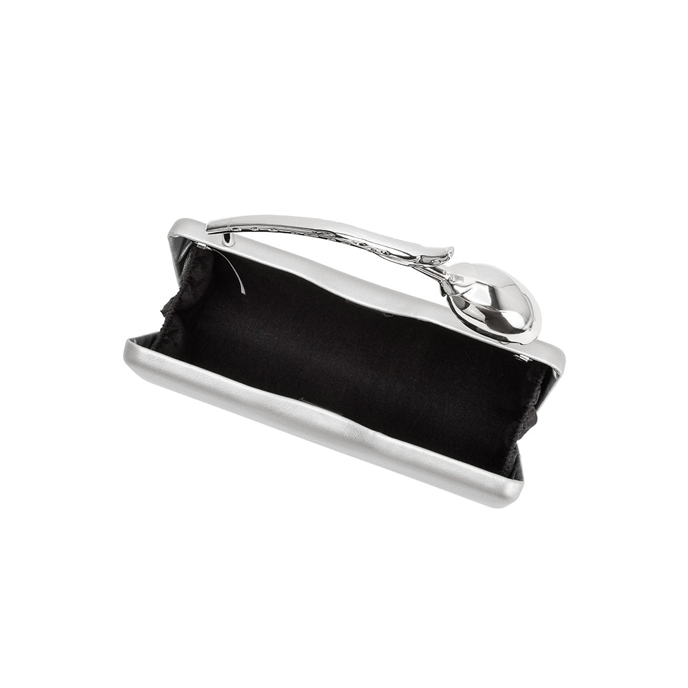 Silver Belle Vegan Leather Crossbody Bag - Melie Bianco
