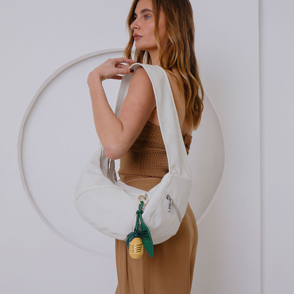 Yellow Pineapple Recycled Vegan Leather Handbag Charm - Melie Bianco