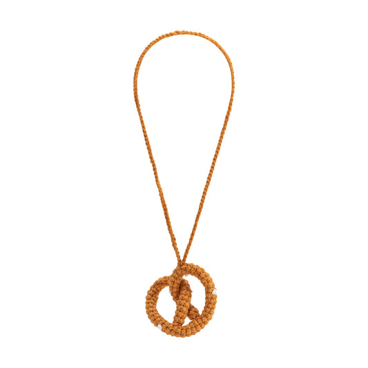 Tan Pretzel Crochet Bag Charm - Melie Bianco