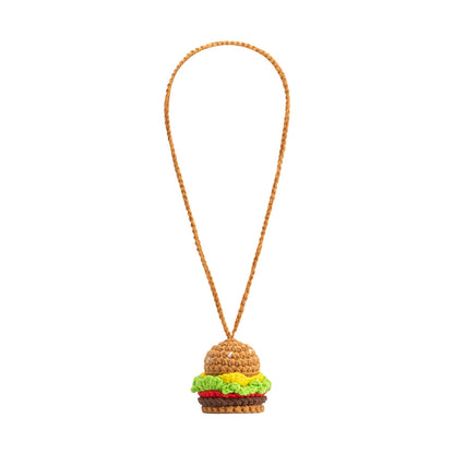 Tan Burger Crochet Bag Charm - Melie Bianco