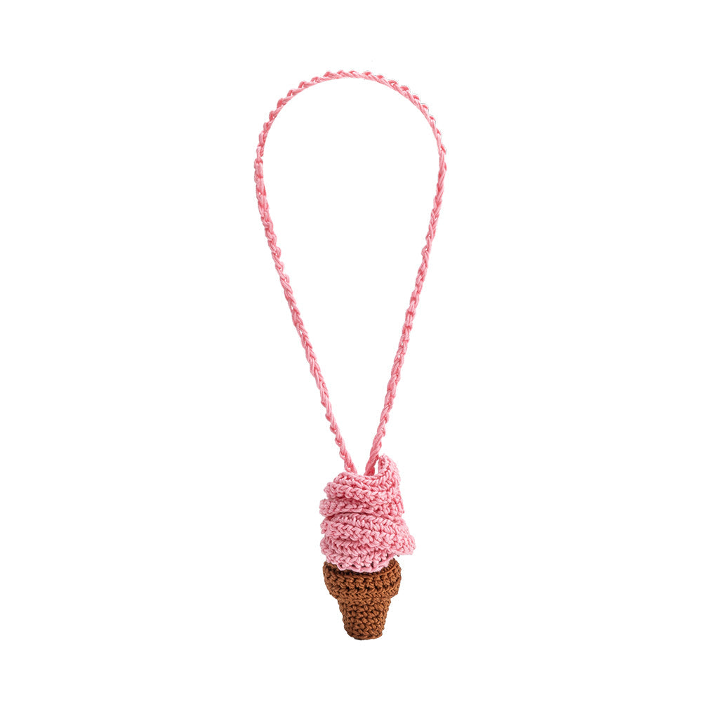 Pink Ice Cream Crochet Bag Charm - Melie Bianco