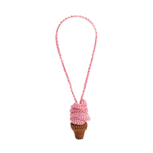 Pink Ice Cream Crochet Bag Charm - Melie Bianco