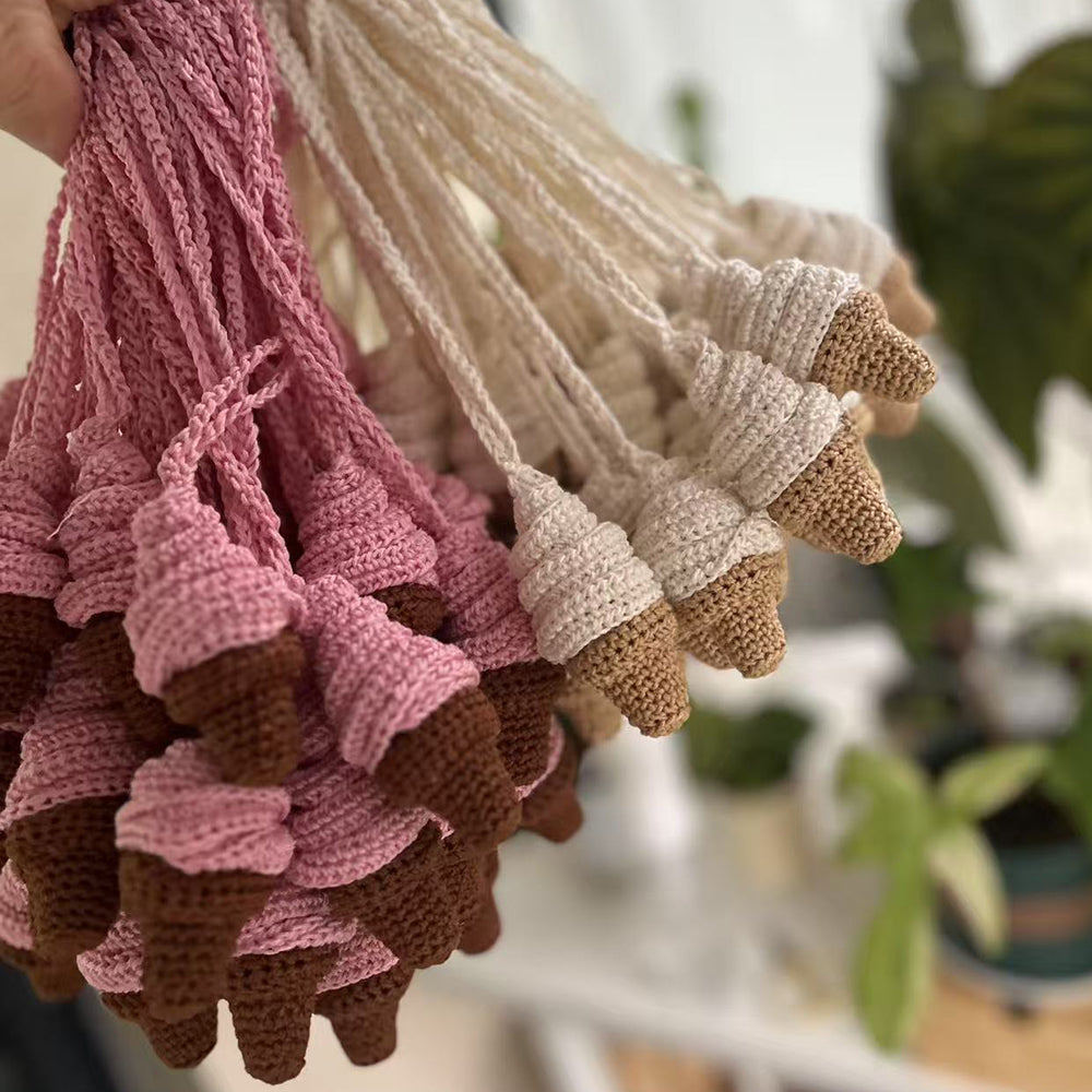 Pink Ice Cream Crochet Bag Charm - Melie Bianco