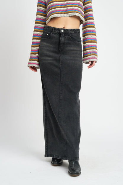 Maxi Denim Pencil Skirt - Melie Bianco