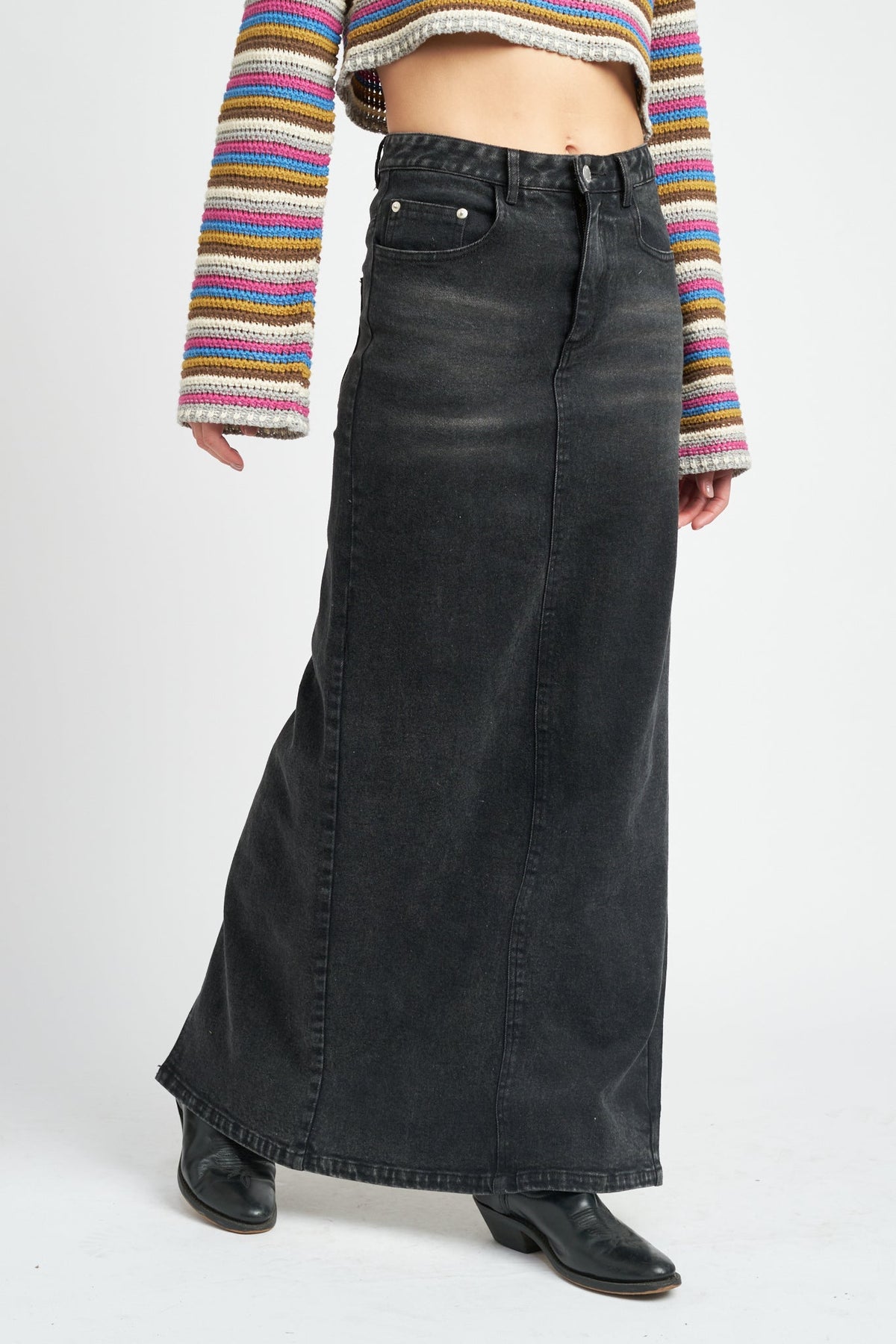 Maxi Denim Pencil Skirt - Melie Bianco