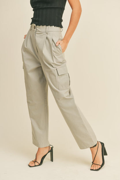 High-Rise Cargo Pants - Melie Bianco