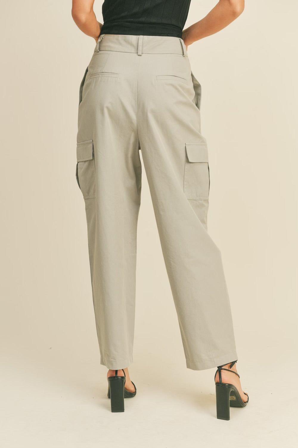 High-Rise Cargo Pants - Melie Bianco