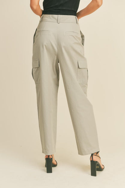 High-Rise Cargo Pants - Melie Bianco