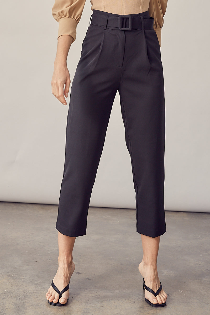 Straight Leg Belted Pant - Melie Bianco