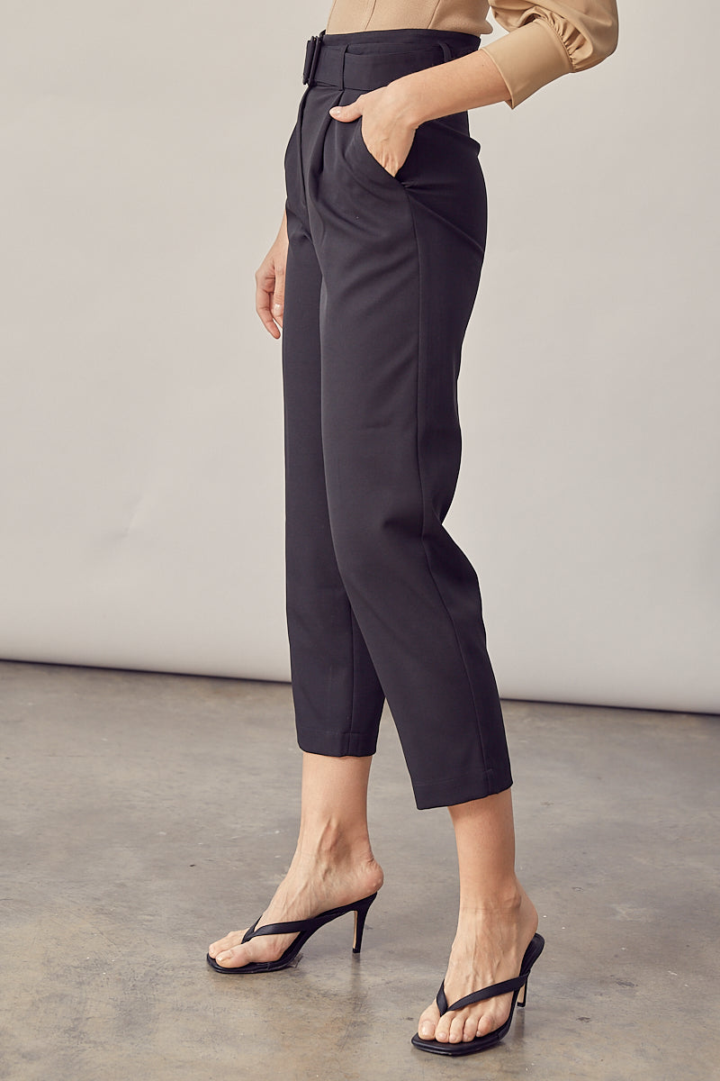 Straight Leg Belted Pant - Melie Bianco
