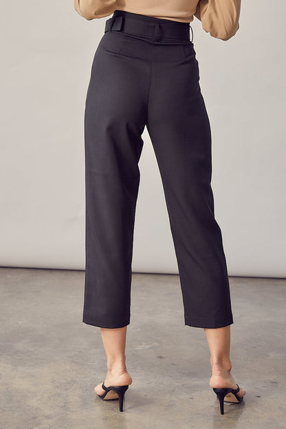 Straight Leg Belted Pant - Melie Bianco