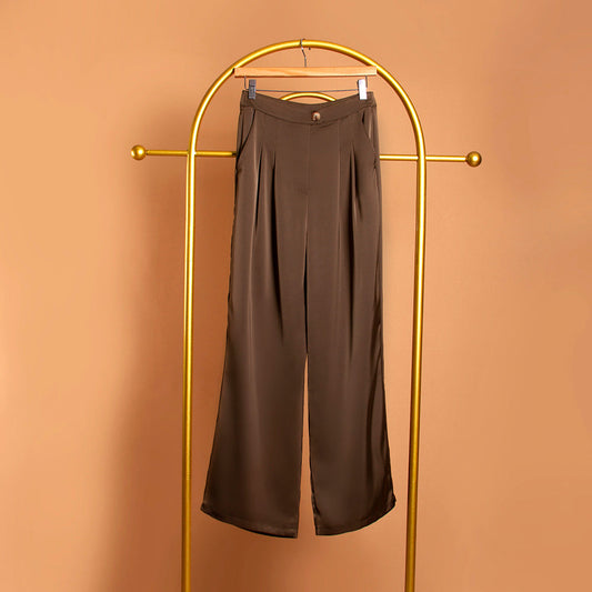 Satin Straight Leg Pant - Melie Bianco