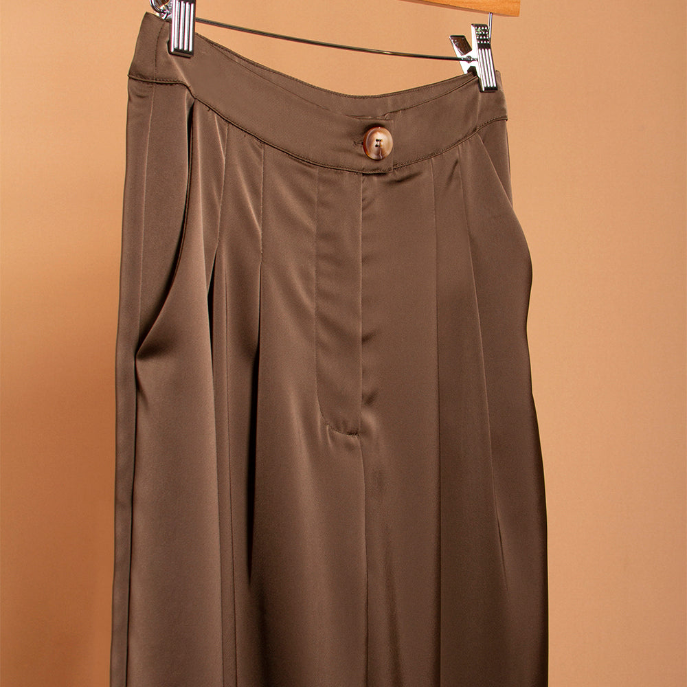 Satin Straight Leg Pant - Melie Bianco