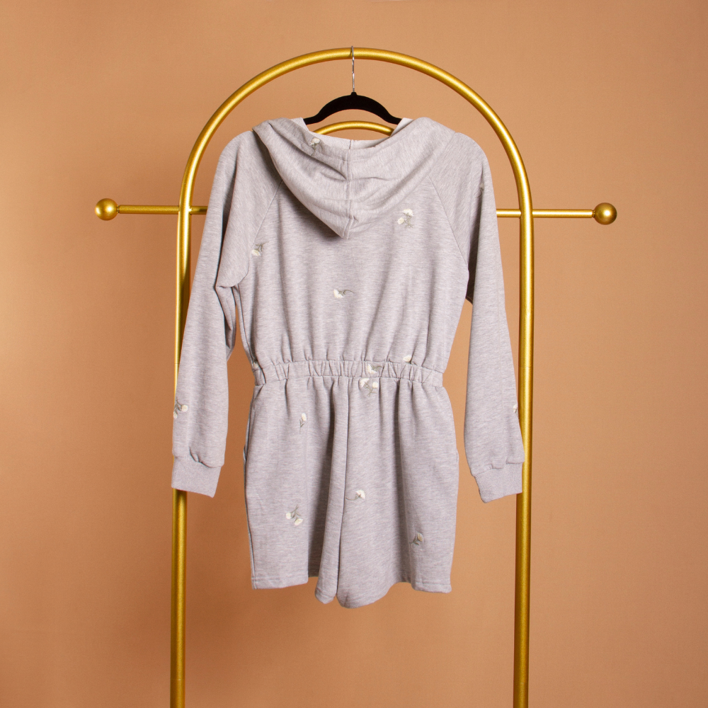 Embroidered Hooded Romper - Melie Bianco