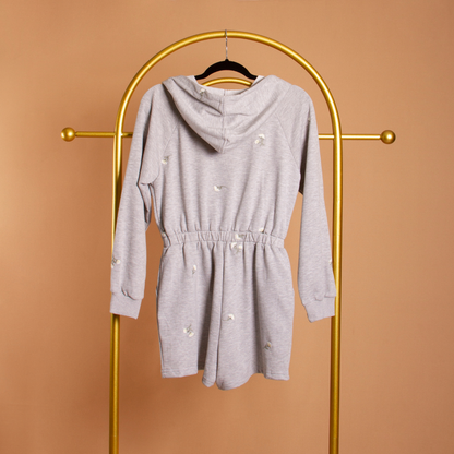 Embroidered Hooded Romper - Melie Bianco