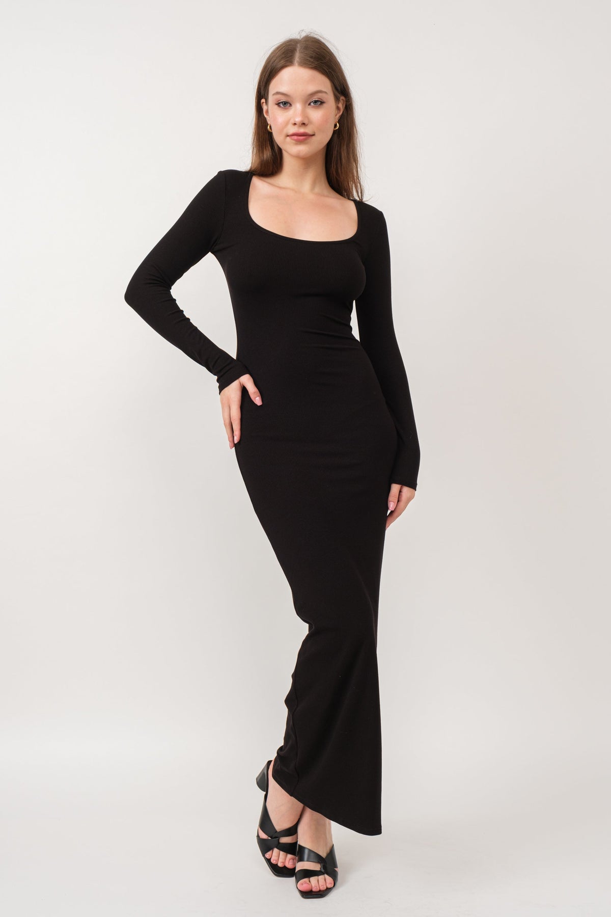 Ribbed Maxi Dress - Melie Bianco