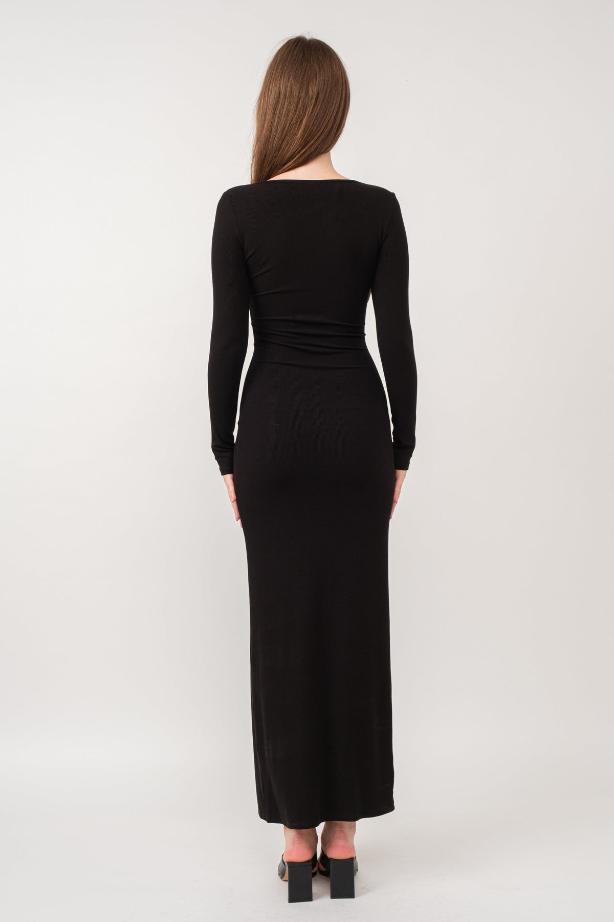 Ribbed Maxi Dress - Melie Bianco
