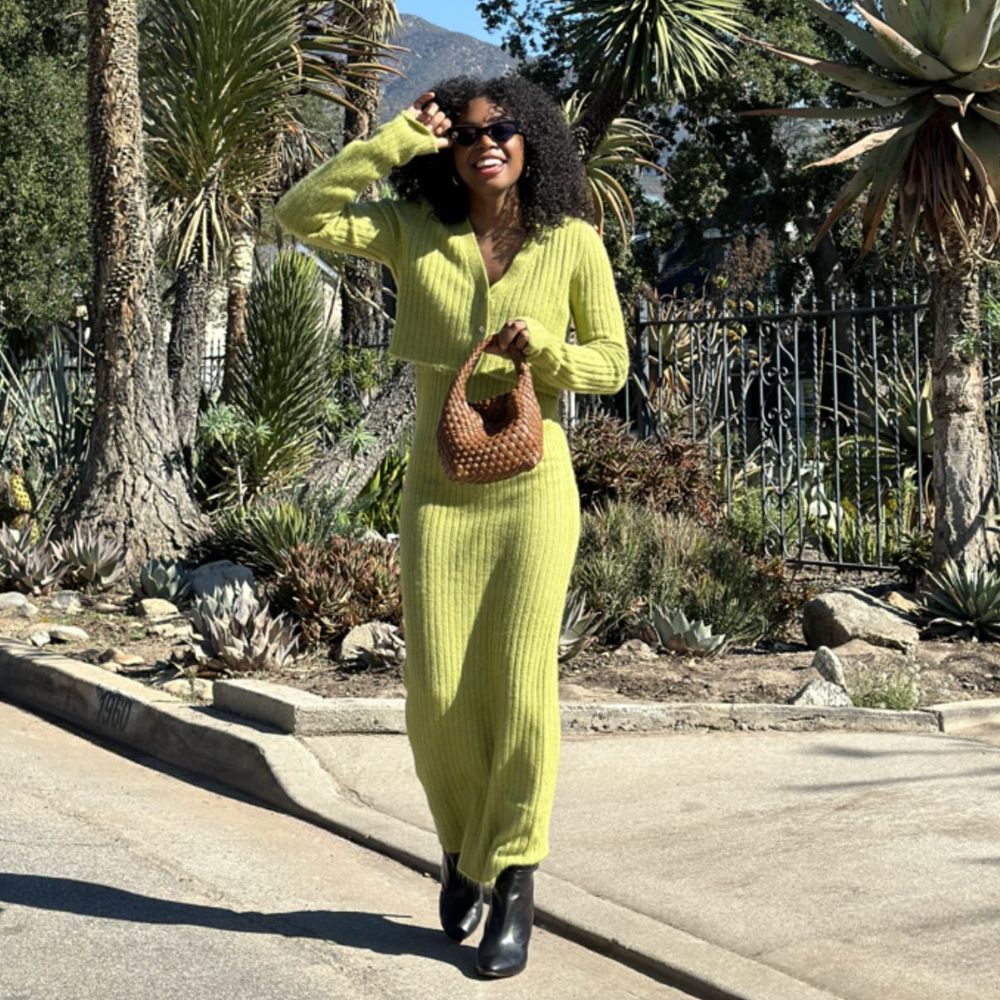 Cardigan & Midi Dress Set - Melie Bianco