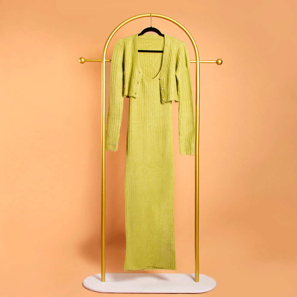 Cardigan & Midi Dress Set - Melie Bianco