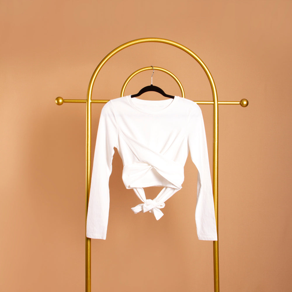 Front Cross Back Tie Top - Melie Bianco