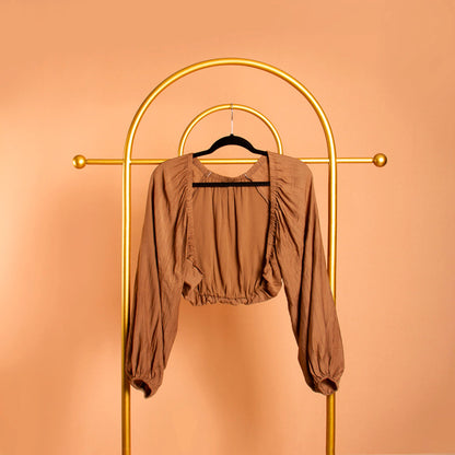 Woven Crop Top & Shrug Set - Melie Bianco