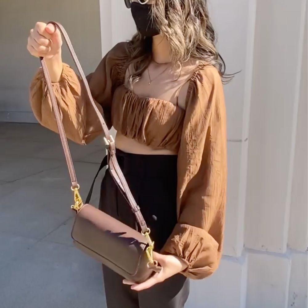 Woven Crop Top & Shrug Set - Melie Bianco
