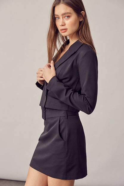 Double Breasted Cropped Jacket - Melie Bianco