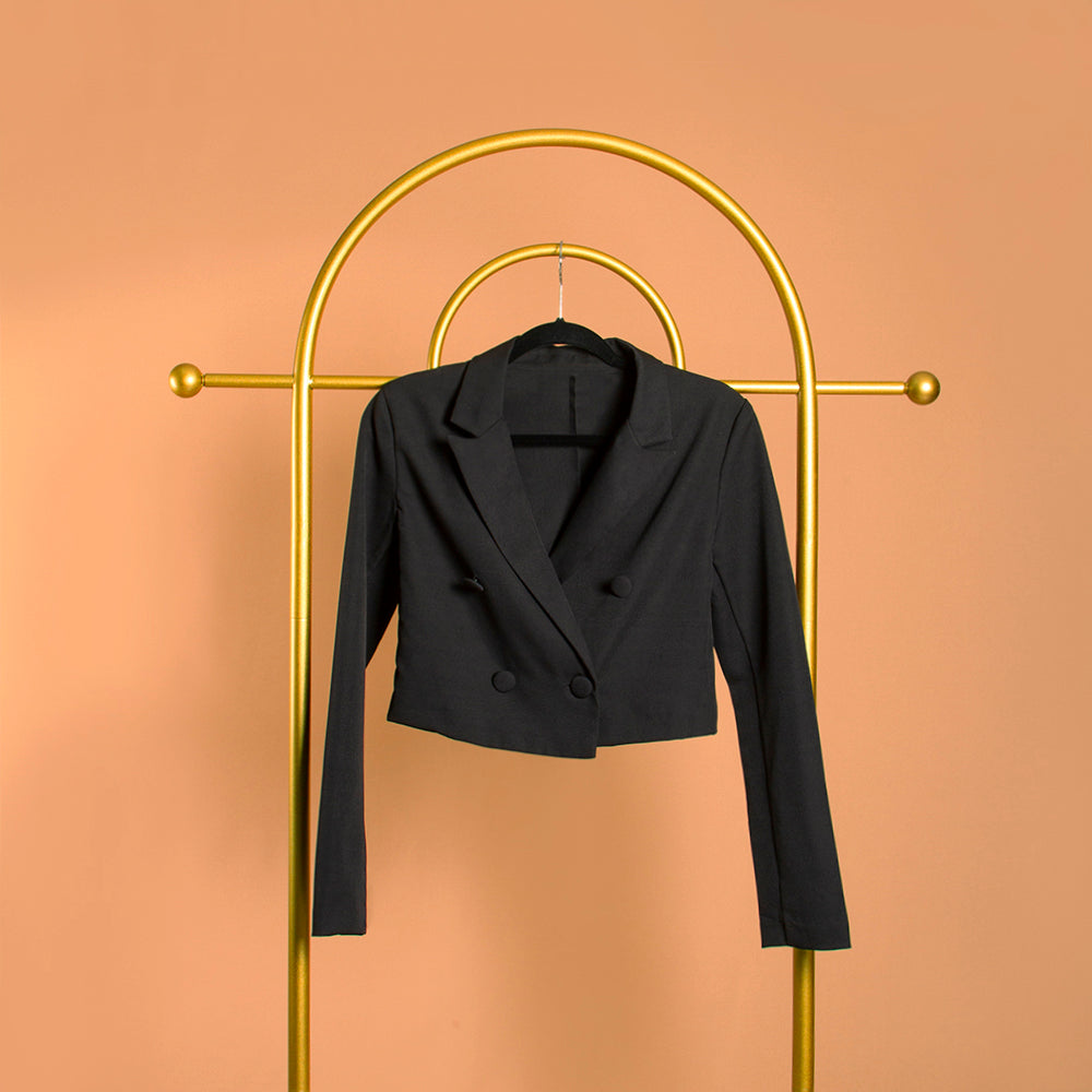 Double Breasted Cropped Jacket - Melie Bianco