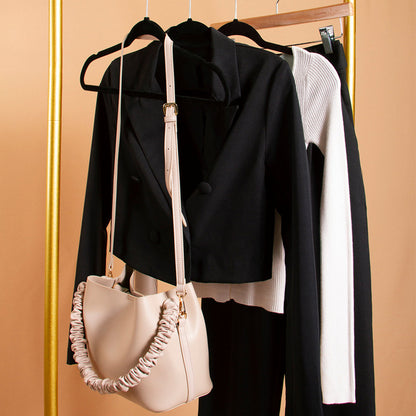 Double Breasted Cropped Jacket - Melie Bianco
