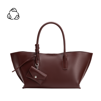 Burgundy Astrid Recycled Vegan Leather Tote Bag - Melie Bianco