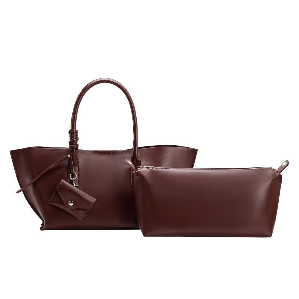 Burgundy Astrid Recycled Vegan Leather Tote Bag - Melie Bianco
