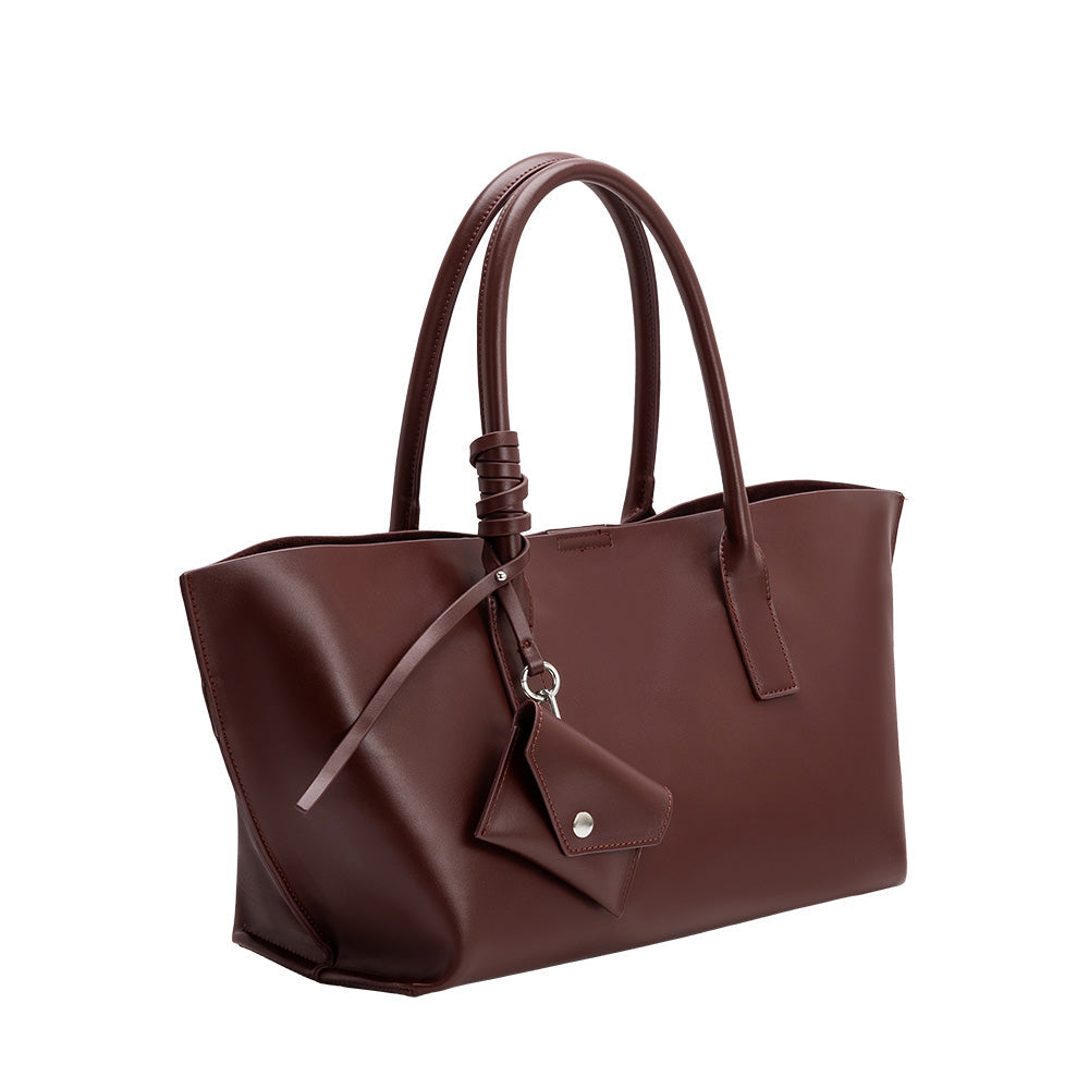 Burgundy Astrid Recycled Vegan Leather Tote Bag - Melie Bianco