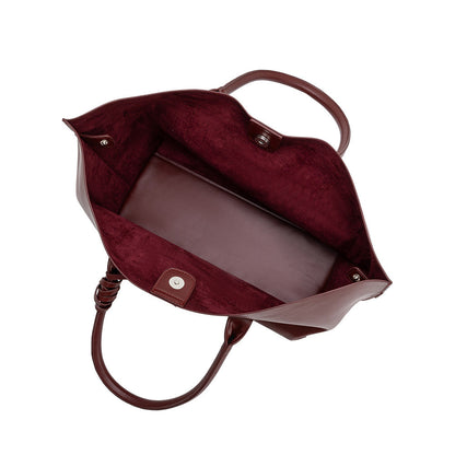 Burgundy Astrid Recycled Vegan Leather Tote Bag - Melie Bianco